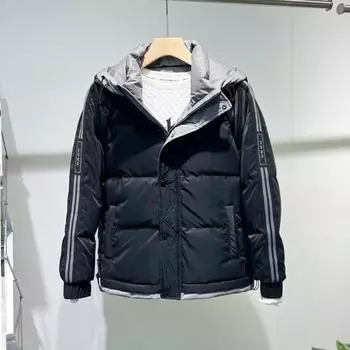 Белая утиная пуховая куртка мужская зимняя новая модная рабочая одежда красивая теплая куртка утолщенный свободный верх L