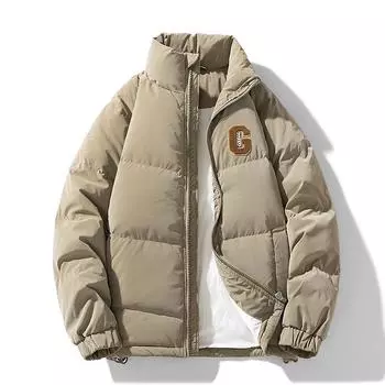 Белая утиная пуховая куртка мужская зимняя утолщенная куртка с воротником-стойкой одежда для пары M чёрный