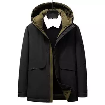 Белая утиная пуховая куртка, зимняя, новая, средней длины, с капюшоном, утепленная, утепленная и теплая, для активного отдыха, мужская куртка-пуховик для мужчин M