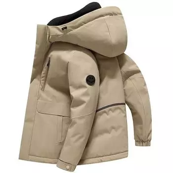 Белая утиная пуховая куртка, зимняя, новая, средней длины, с капюшоном, утепленная, утепленная и теплая, для активного отдыха, мужская куртка-пуховик для мужчин M