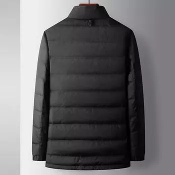 Белая утиная пуховая теплая куртка для среднего и молодого возраста, деловая, повседневная, легкая, с воротником-стойкой 170 чёрный