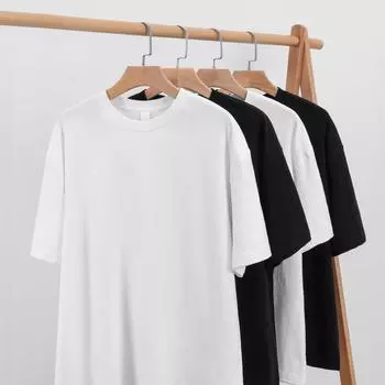 Белая утолщенная хлопковая футболка с заниженными плечами, 250 г, свободное платье для пар большого размера, большие размеры, с короткими рукавами S белый