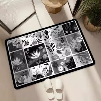 Белая ванная комната Ванная комната Технология мгновенного высыхания и впитывания Кожаный коврик для пола Нескользящий коврик для ног Мягкая диатомовая грязь 40*60