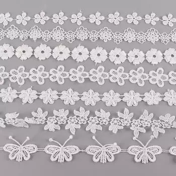 Белая вышивка, кружевная ткань, отделка лентами, сделай сам, швейная одежда, материалы ручной работы, аксессуары 2.5cm белый