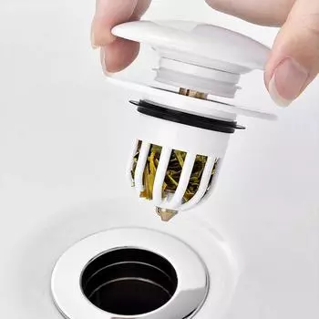 Белая заглушка для раковины, латунный сердечник, устойчивый к запахам, слив для раковины пресс-типа, универсальный аксессуар для раковины