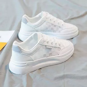 Белая женская обувь, новая летняя обувь с сеткой, женская дышащая обувь с сеткой, универсальные тонкие женские повседневные женские кроссовки на платформе 35