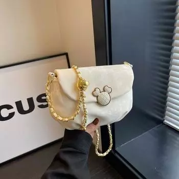 Белая женская сумка 2024 года, новая модная универсальная сумка через плечо с цепочкой, маленькая квадратная сумка