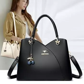 Белая женская сумочка Модная женская сумка через плечо с подвеской в виде вишни Большая вместимость