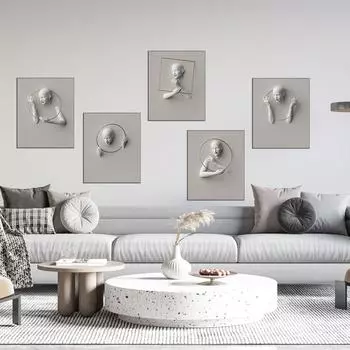 Белая Золотая Женская статуя с принтом, холст, картина, плакат, гостиная, домашний декор, 3D-эффект, фотографии, минимальное скандинавское настенное искусство, Cuadros 21x30cm No Framed