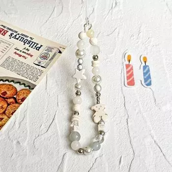 Белая Звезда Любви Цепочка для мобильного телефона Пряничный человечек Телефон Брелок Подвеска Сотовый телефон Шнурки для камеры Цепочки Рождественский Декор Подарки