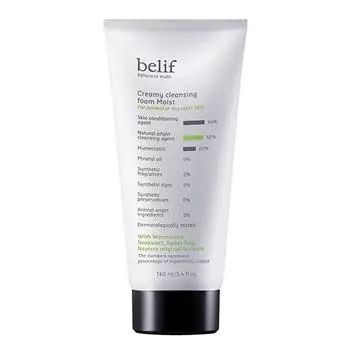 Belif Creamy Cleansing Foam Moist, 160мл, 1 шт. 1 PCS