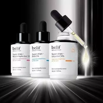 Belif Super Drops Ампула 30мл 3 вида (Выберите 1) (PHA/ниацин/витамин), Корейская косметика PHASE
