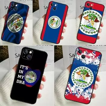 Belizean Flag Case For iPhone 14 16 15 Pro Max 11 12 13 Mini 7 8 Plus X XR XS MAX Soft Shockproof Cover iPhone 16 Plus
