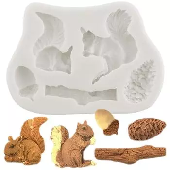Белка сосновая шишка силиконовая форма конфеты смола глиняные формы DIY помадка инструменты для украшения торта формы для шоколадной мастики