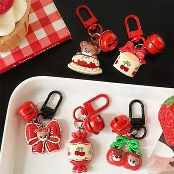 Bell Pendant Little Bear Keychain Cartoon Bag Pendant Funny Cartoon Key Chains Kids style 1