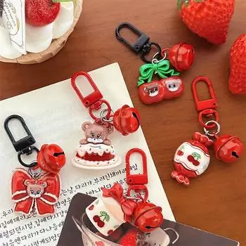 Bell Pendant Little Bear Keychain Delicate Bag Pendant Lovely Cartoon Key Chains Couple style 1