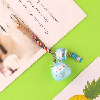 Bell Pendant Maneki Neko Key Chain Zinc Zinc Alloy Lucky Cat Pendant Creative Lucky Cat Phone Strap Women style 3