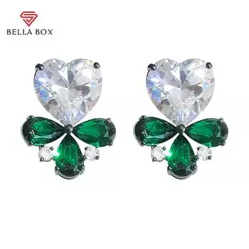 BELLA BOX 2021, модные серьги в форме сердца для женщин, свежие корейские аксессуары для вечеринок, универсальные эффектные ювелирные изделия