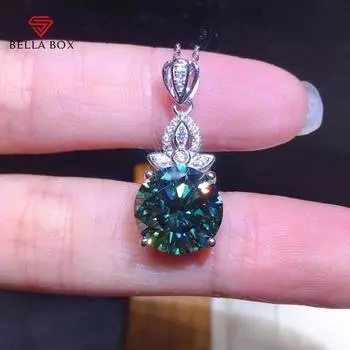 Bella Box 3 карата восемь сердец восемь стрел моделирование сине-зеленые ожерелья подвески для женщин очаровательные свадебные подарки для мужчин