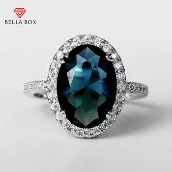 Bella Box элегантное овальное женское кольцо с цирконием на палец для вечеринки, великолепный подарок на годовщину свадьбы, хорошее качество, женские модные украшения 6 синий