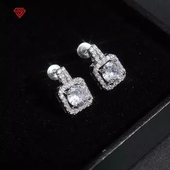 BELLA BOX Bling CZ Циркон женские серьги-гвоздики нежной формы для свадьбы, помолвки и вечеринки, серьги высокого качества, ювелирные изделия белый