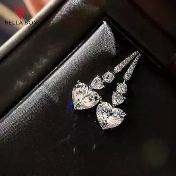BELLA BOX Bling Heart CZ висячие серьги женские кристаллы Свадебная вечеринка женские аксессуары модные серьги любовь ювелирные изделия подарок