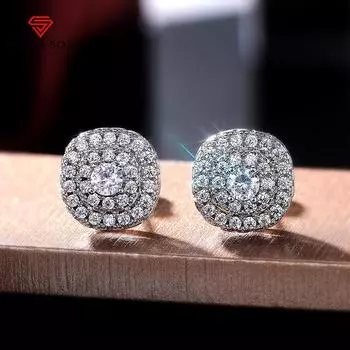 BELLA BOX Bling женские серьги-гвоздики простой дизайн современные женские серьги с цирконием нарядный подарок для девушки модные украшения