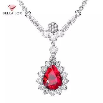 Bella Box Циркон темпераментный водяной цветок подвеска-капля женская цепочка на ключицы ожерелье для женщин очаровательная вечеринка для ужина изящные ювелирные изделия красный