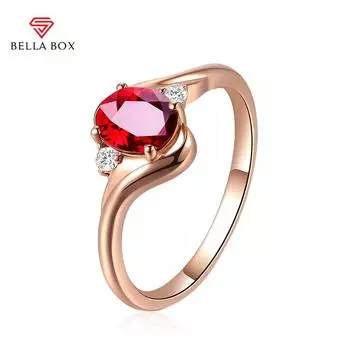 BELLA BOX Created Ruby Opening Регулируемые кольца для женщин Свадебная вечеринка Кольцо с красным драгоценным камнем Ювелирные изделия Подарок Resizable красный