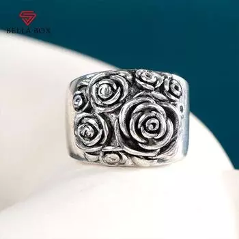 Bella Box Цветочный Буш Дизайнерские Кольца Женские Свадебные Церемонии Вечерние Массивные Аксессуары Эстетические Ювелирные Изделия Подарок 5 белый