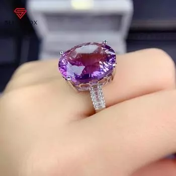 BELLA BOX Deep Purple Zircon Высококачественное онлайн-красное вещание, новый продукт, имитация аметиста, кольцо с полным бриллиантом, женское кольцо 17.3mm фиолетовый