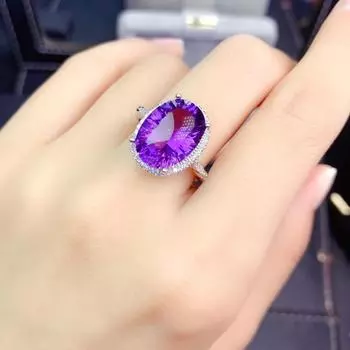 BELLA BOX Deep Purple Zircon Высококачественное онлайн-красное вещание, новый продукт, имитация аметиста, кольцо с полным бриллиантом, женское кольцо Adjustable Opening аметист