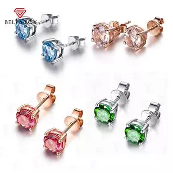 BELLA BOX Европейские и американские винтажные одиночные бриллиантовые имитации натурального камня Моргана цветные ювелирные серьги женственная элегантность серьги ювелирные изделия шампанского