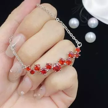 BELLA BOX Fanta оранжевый циркон сетчатый красный новая группа инкрустированный один кулон женское модное ожерелье 45cm кармин