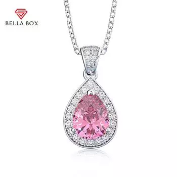 Bella Box, голубая капля воды, великолепная персонализированная цепочка на ключицы, простое ожерелье с кристаллами для женщин, свадебные украшения белый