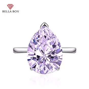 BELLA BOX грушевидные кольца с изменяемым размером для женщин, циркон, помолвка, ювелирные украшения, подарок Adjustable Opening зелёный