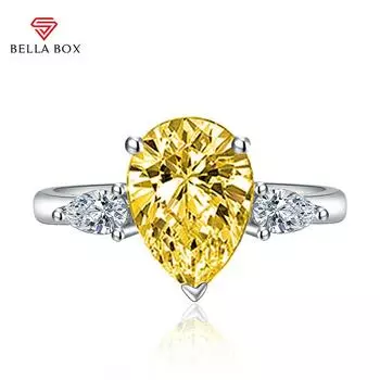 BELLA BOX грушевидные кольца с изменяемым размером для женщин, циркон, помолвка, ювелирные украшения, подарок Adjustable Opening зелёный