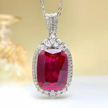 BELLA BOX Heavy Industry High Definition Искусственный красный кулон Большое ожерелье преувеличивает королевский синий драгоценный камень ювелирные изделия Девушка Pendant [without chain] синий