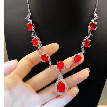 BELLA BOX Высококачественное ожерелье из драгоценных камней «изумрудная кровь голубя» для тяжелой промышленности, подходящее для женского свадебного банкета, ювелирные изделия высокого класса 40+5cm изумрудный