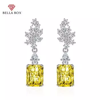 BELLA BOX, индивидуальные модные свежие, милые, элегантные серьги, женские серьги-гвоздики со стразами и цветами, аксессуары для вечеринок розовый