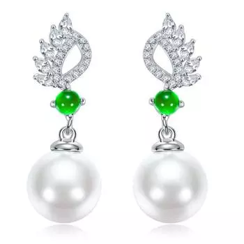 BELLA BOX Искусственные натуральные бусины в виде ракушек, сравнимые с жемчугом, натуральный ледяной зеленый агат, нефритовая яичная лапша с женскими серьгами 12mm естественный