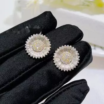 BELLA BOX Итальянские серьги Bratti Woven, резные, золотые, кружевные, с ромашками, подходят для повседневной женской вечеринки, модные украшения a pair