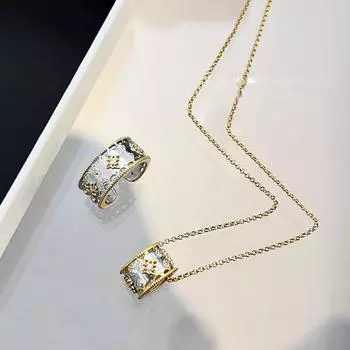 BELLA BOX итальянское ожерелье из двухцветного золота в стиле Братти, подходящее для женских свадебных вечеринок, модные ювелирные изделия