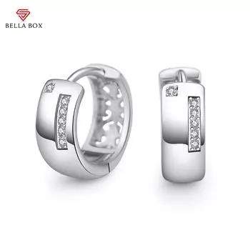 BELLA BOX изящные маленькие круглые серьги-кольца женские серебряного цвета простой дизайн женские серьги-петли подарок на день рождения классические ювелирные изделия белый