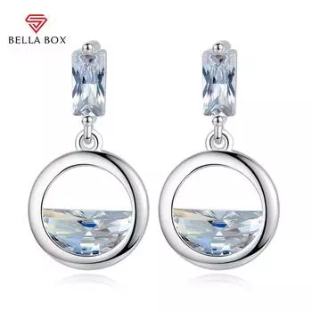 BELLA BOX Изящные висячие серьги, женские милые круглые серьги с подвеской, повседневная одежда, стильные аксессуары, изысканный подарок для девушки, модные украшения