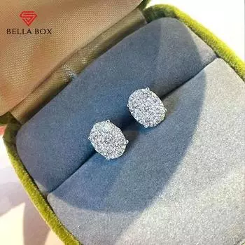 BELLA BOX Изысканные маленькие серьги-гвоздики с CZ овальной формы, серьги для пирсинга ушей для женщин, повседневная одежда, универсальные модные украшения