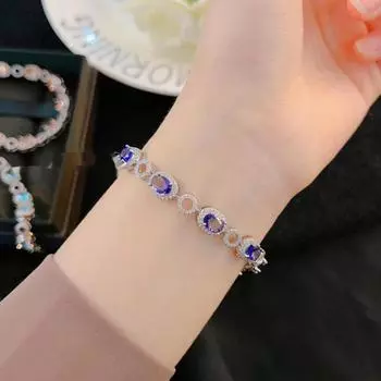 BELLA BOX Изысканный роскошный браслет ручной работы из овального многоцветного циркония, подходящий для повседневной женской вечеринки, модные украшения baby голубой