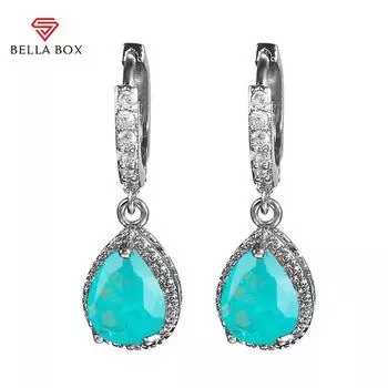 BELLA BOX капли воды груша форма ретро семь цветов инкрустация циркон серьги модные женские аксессуары для вечеринок шампанского