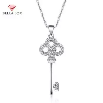 BELLA BOX Key Цирконовое ожерелье, многоцветное модное свадебное помолвочное ювелирное изделие белый