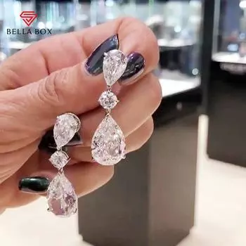 BELLA BOX классические капли воды груша CZ женские серьги великолепные серьги высокого качества подарок на годовщину женские ювелирные изделия белый